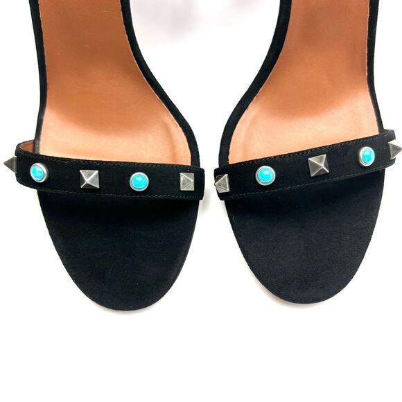 VALENTINO Rockstud Rolling Fringed Suede Ankle Strap Sandals EU 39 US 9 Heels - Picture 8 of 13